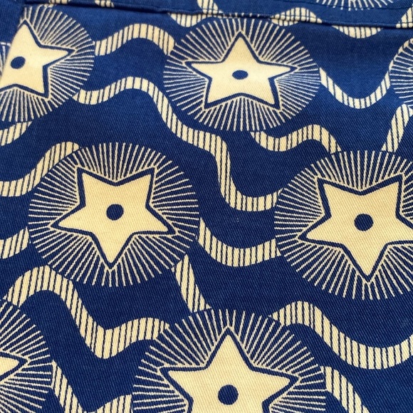 Boden Helena Chino Blue & White Star Print Mini Skirt US 6 LONG - Picture 3 of 9